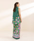 Unstitched Women's Printed Lawn Green Two Piece Suit